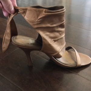 Linea Paolo Gold Wrap Around Heels